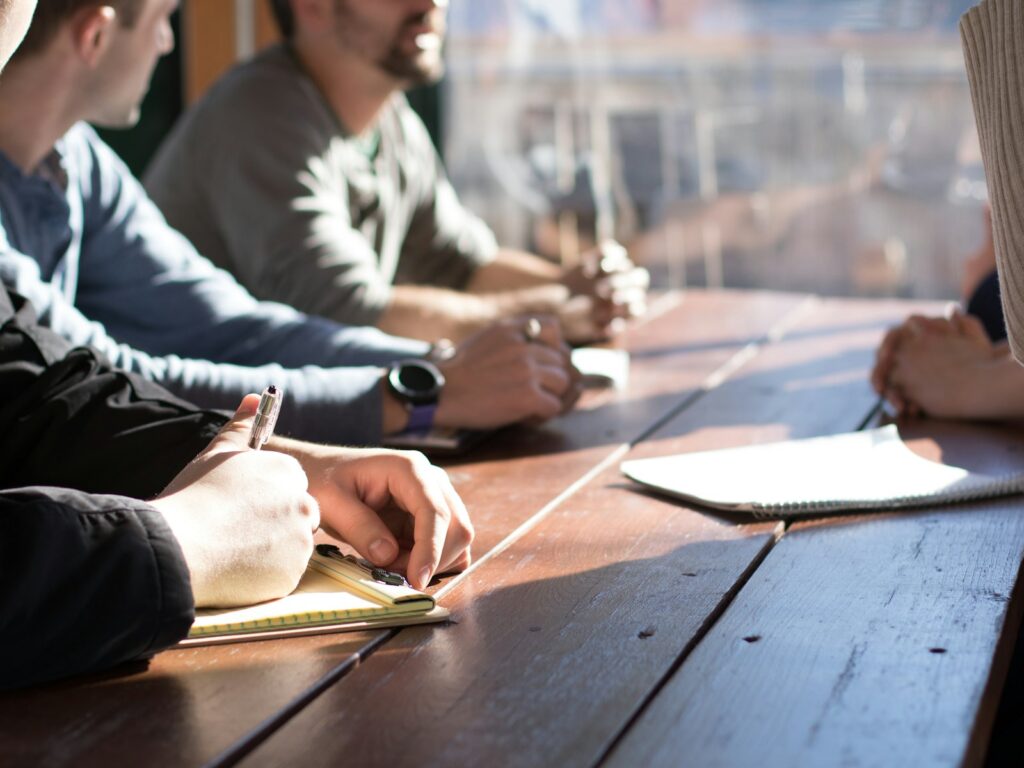 Team meeting around a conference table